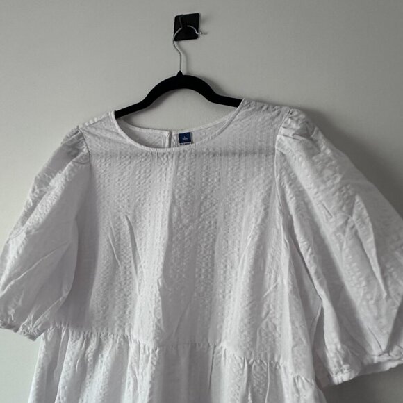 NWT - Tall Old Navy Tiered Puff-Sleeve All-Day Midi Swing Dress - Picture 7 of 11